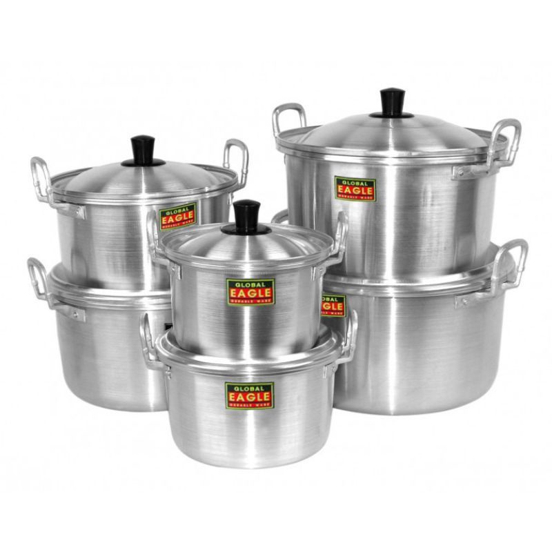 macam macam Panci aluminium + tutup / panci kuping