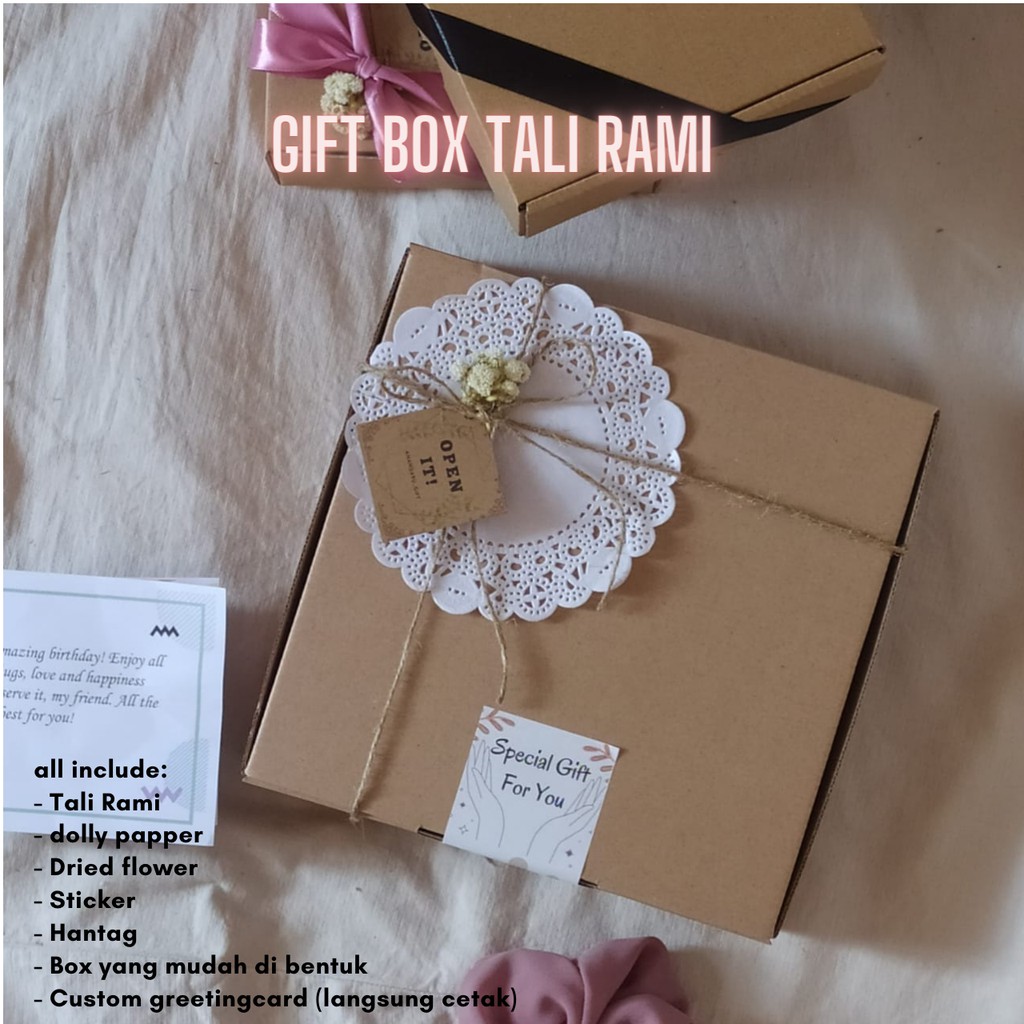 

[ GIFT BOX RAMI + GREETING CARD CUSTOM ] KOTAK KADO / BOX KADO / BUNGKUS KADO / KOTAK ULANG TAHUN