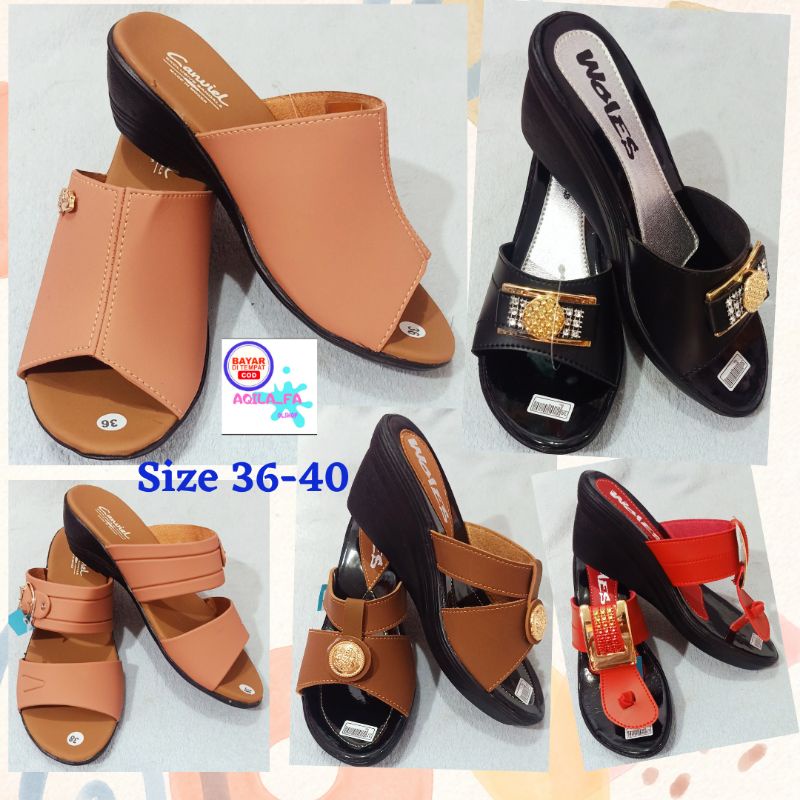 sandal wanita hak sendal wedges sandal kondangan