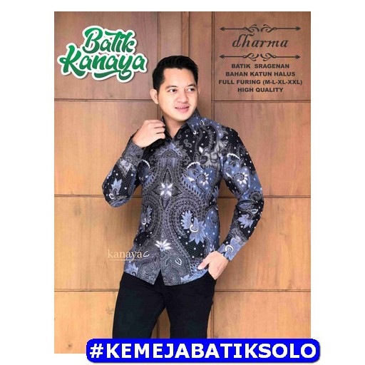 ATASAN PREMIUM Dharma Kemeja Batik Pria Lengan Panjang Lapis Furing Kanaya Parang Lasem CHAKRA ASTAG