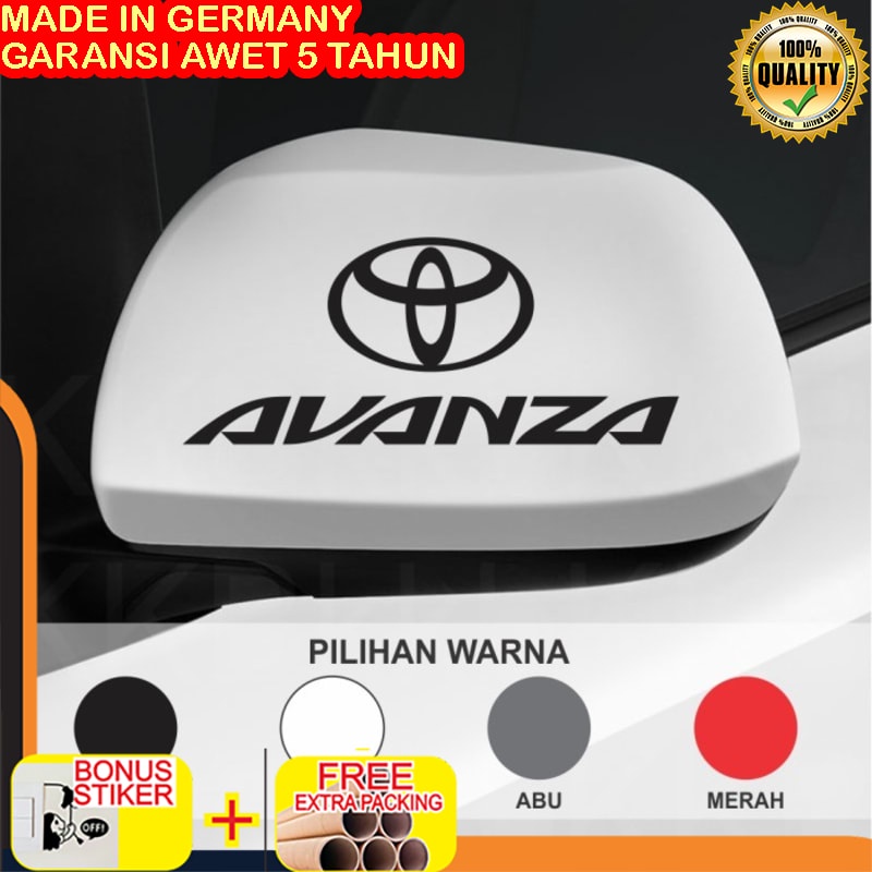 Promo Cutting Sticker Mobil Toyota Avanza Logo Stiker Spion Mobil - Hitam Elegan