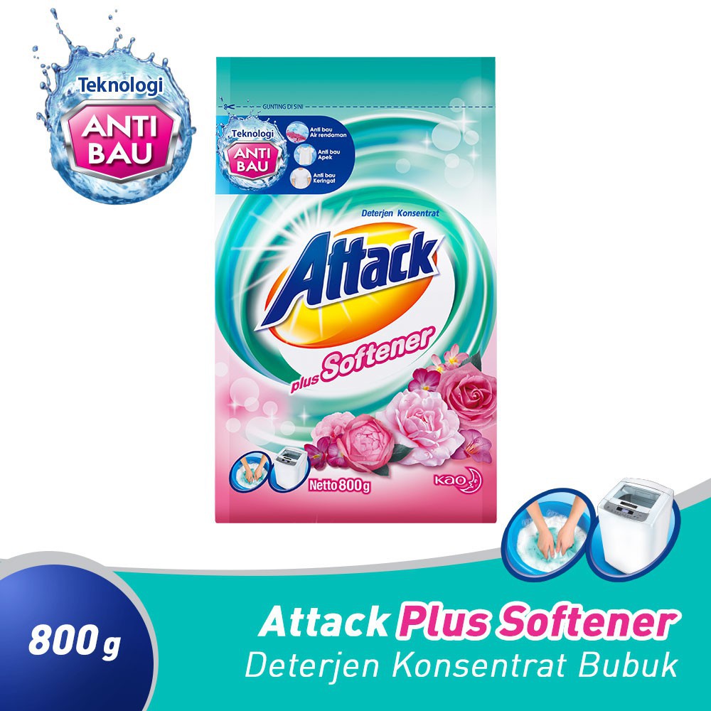 ATTACK Plus Softener Deterjen Bubuk 800 gr