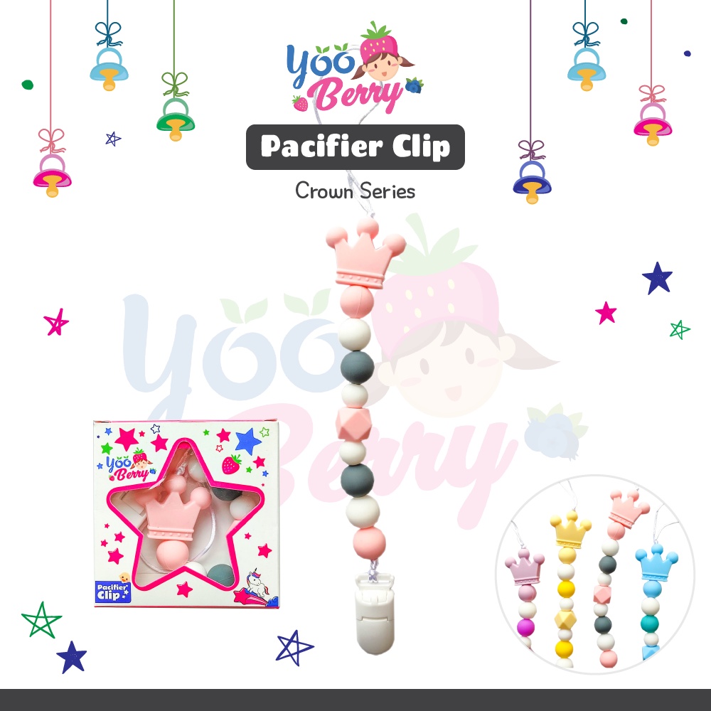 YooBerry Mart Pacifier Chain Tali Empeng Soother Bayi Crown Series Berry Mart