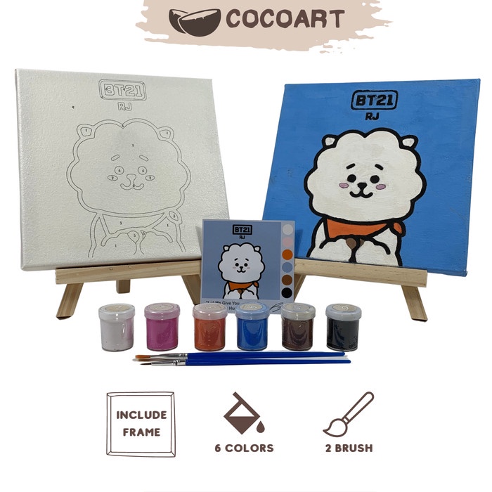 

Hemat Cocoart.Id - Paint By Number Kit Bt21 ( Rj ) I Kanvas 20 X 20 Cm Hemat