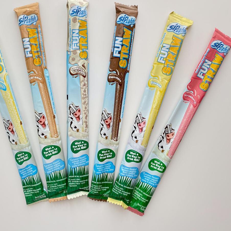 

0GF✧ Sipahh Fun Straw Pack 1's (Strawberry) Model Baru