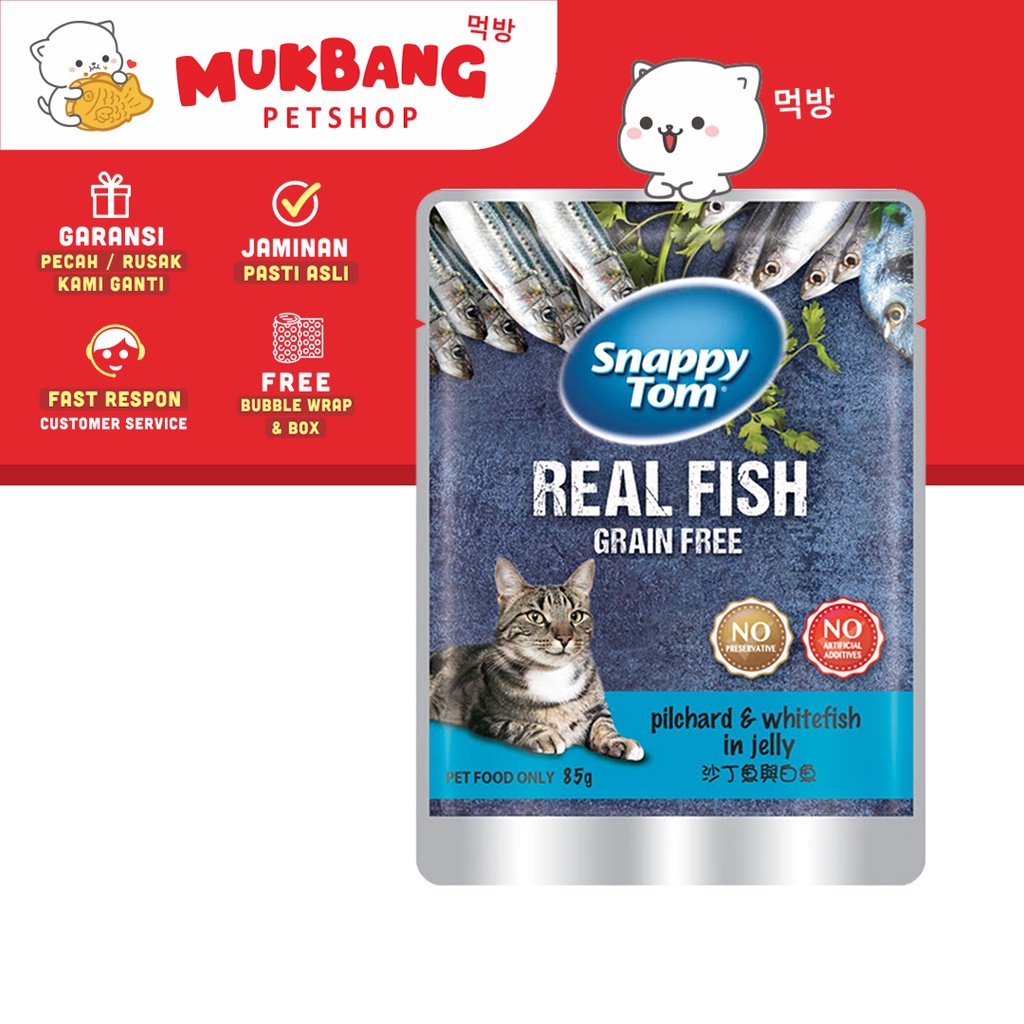 Snappy Tom Pouch 85Gr Grain Free Cat Wet Food Makanan Basah Kucing