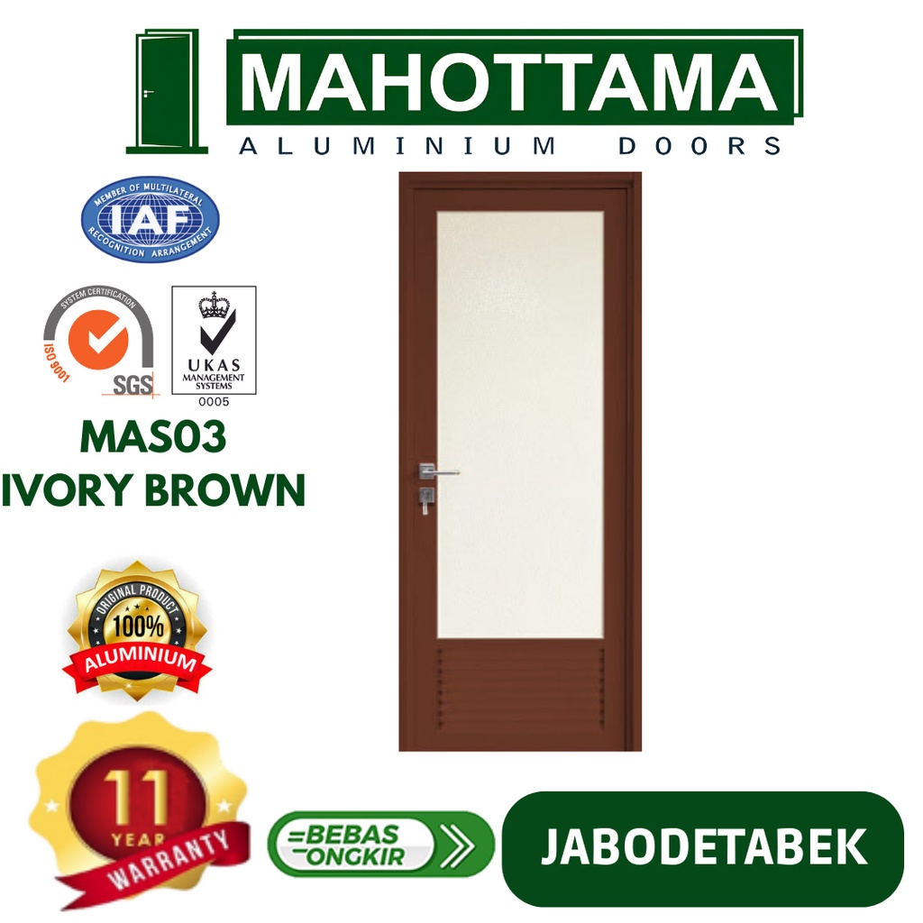 Pintu Aluminium Swing Kamar Mandi Murah Sliding Door Kamar Tidur Anti Rayap Anti Karat Baja Kusen Rumah