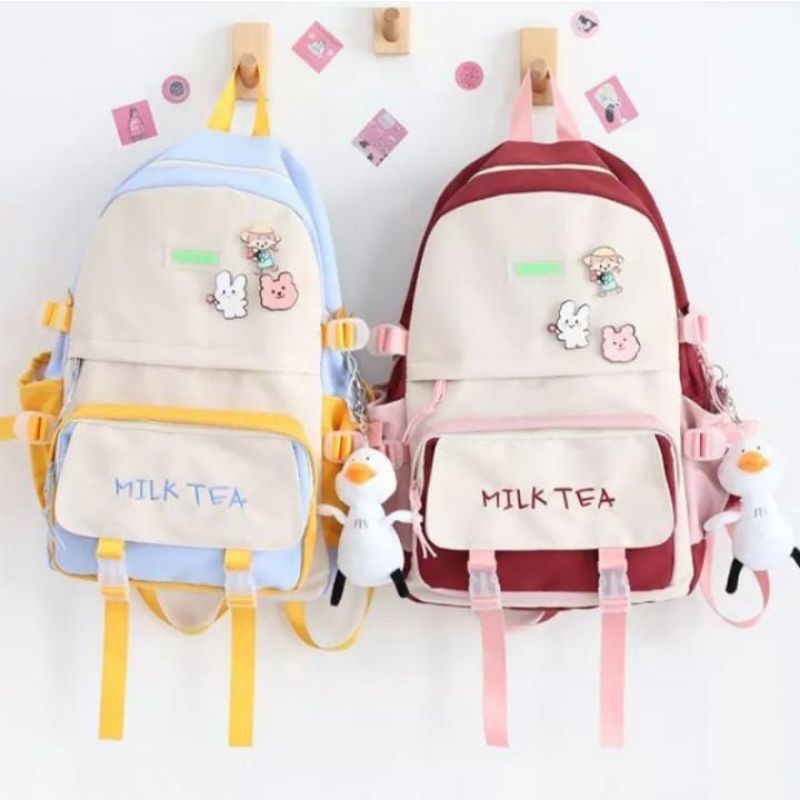 Tas Ransel Wanita Terbaru 2022 Wanita Lucu Bordir Ransel Harajuku Panelles Sekolah Ransel Wanita Korea Ins Mahasiswa Tas Sekolah untuk Anak Perempuan Sederhana {BISA BAYAR DI TEMPAT]COD/Tas Ransel Sekolah Wanita Remaja Fashion Trend Korea Tas Punggu