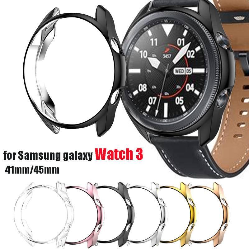 Protective Case for Samsung Galaxy Watch 4 3 40mm 44mm 41mm 45mm Soft TPU Protective Bumper Cases Watch Accessories for Samsung Galaxy Watch Active 2 40MM 44MM