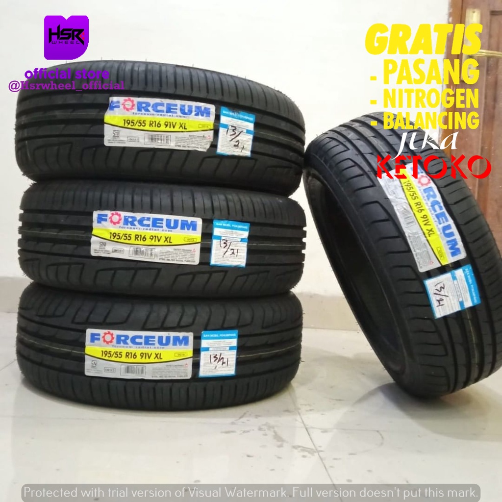 BAN MOBIL RING 16 BAN TUBLES FORCEUM 195 55 R16 OCTA BAN MURAH AWET GRATIS PASANG DI TOKO BUKAN DUNL