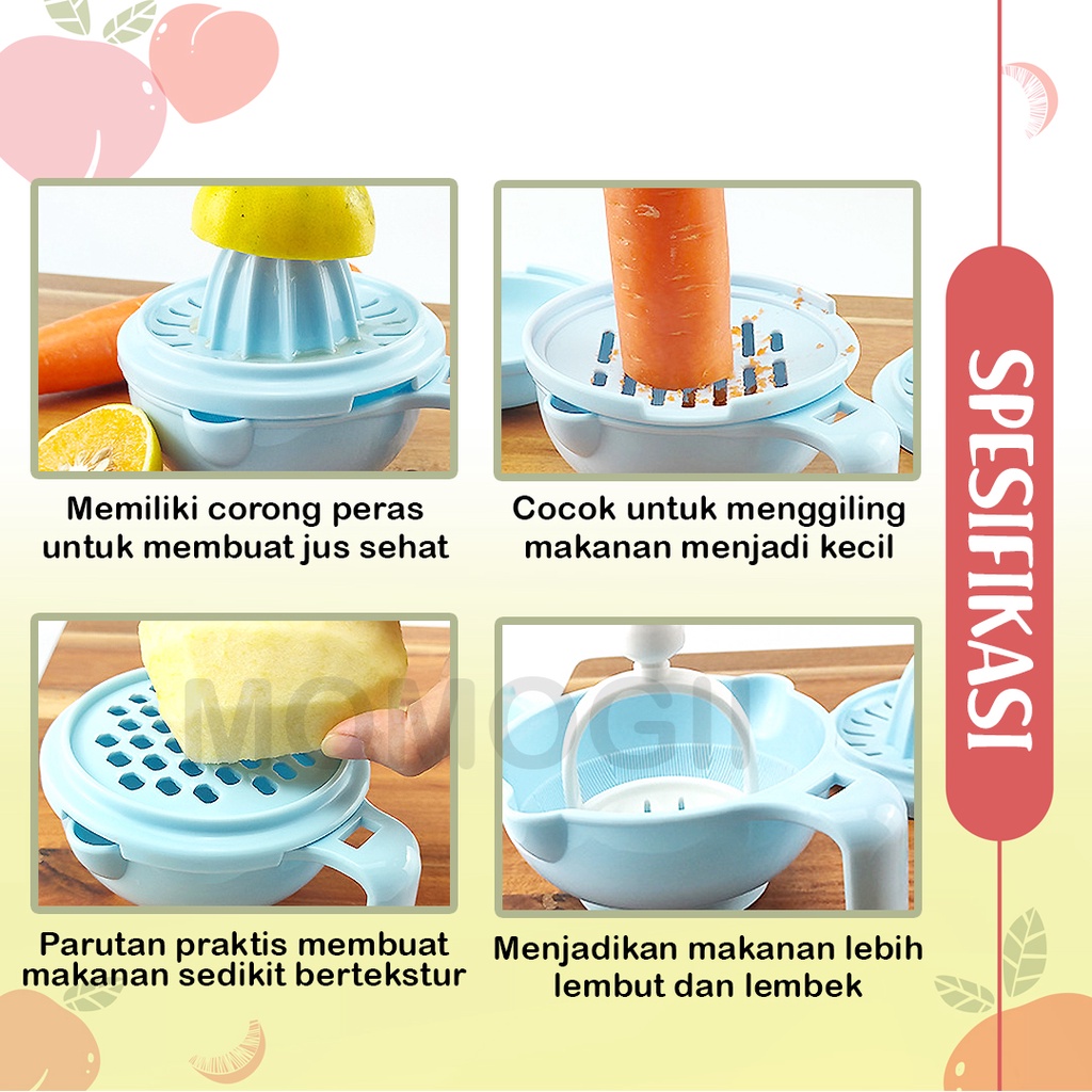 MOMOGII Food Masher Grinder Bowl Mangkok Penghalus Pelumat Pembuat Makanan MPASI Bayi Food Maker Grinding BPA FREE