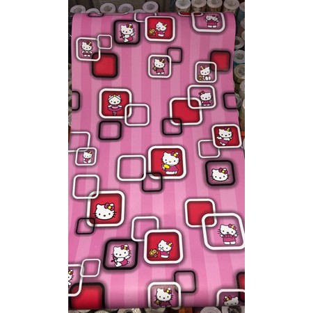 wallpaper roll hellokitty salur 3D kotak pink 45cmx8m