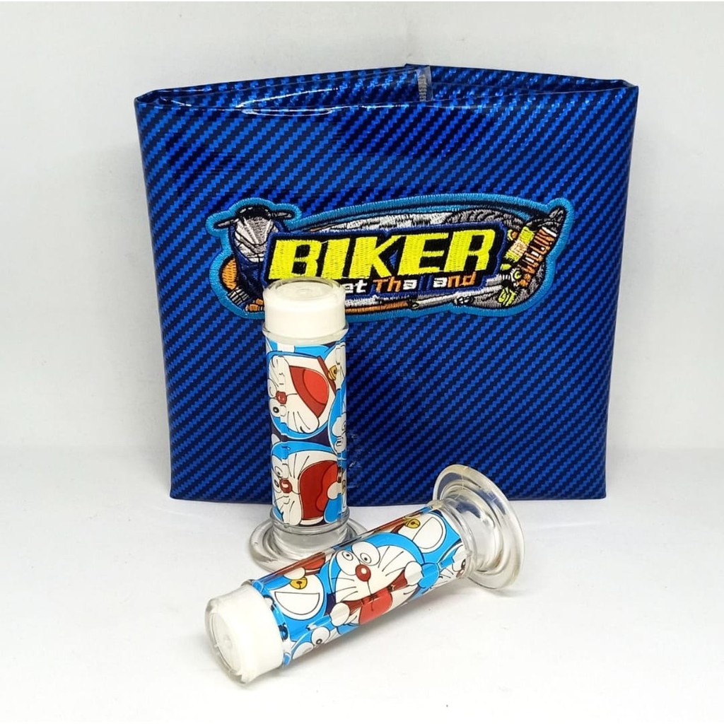 PAKET JOK KEKINIAN UNTUK SEMUA JENIS MOTOR JOK KARBON BIKER+HANDGRIP DORAEMON UNIVERSAL