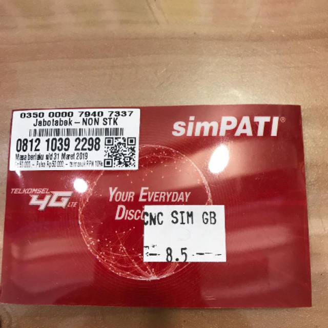 Kartu perdana simpati 8,5GB