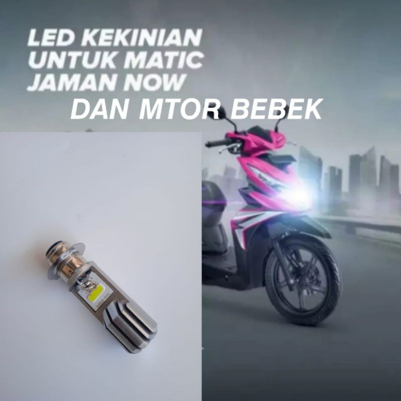 PAKETAN LAMPU BOHLAM BEBEK LED+LAMPU STOP PROJIE WARNA WARNI_untuk semua motor bebek&amp;matic