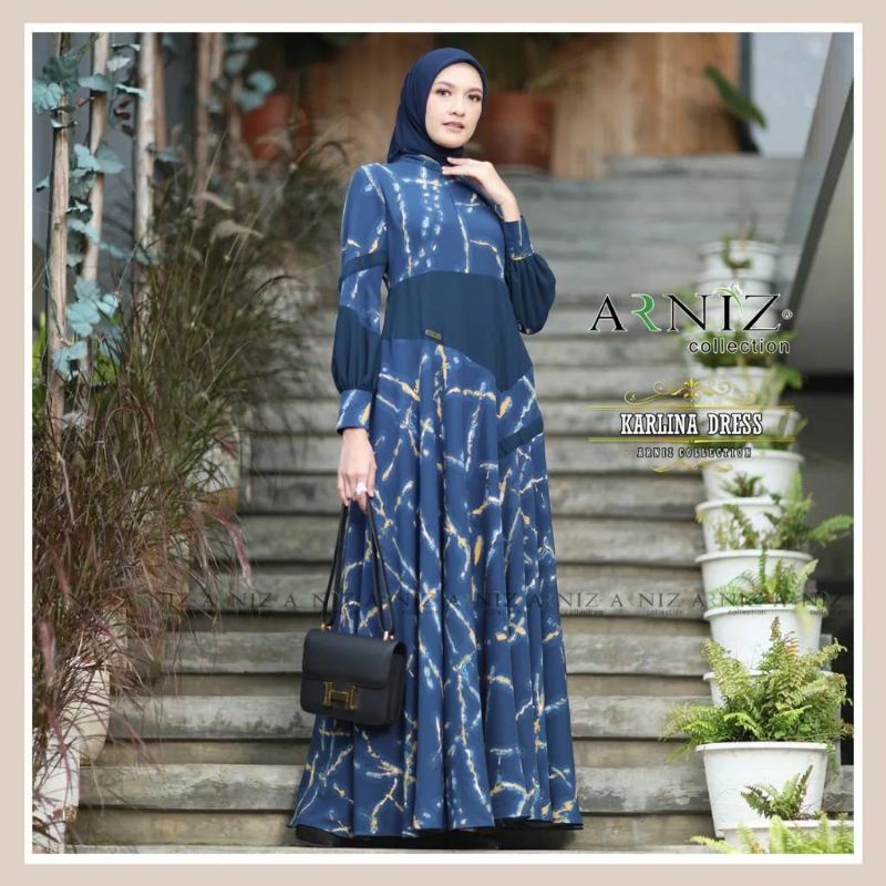 KARLYNA SET (dress dan jilbab) ORI BY ARNIZ COLLECTION