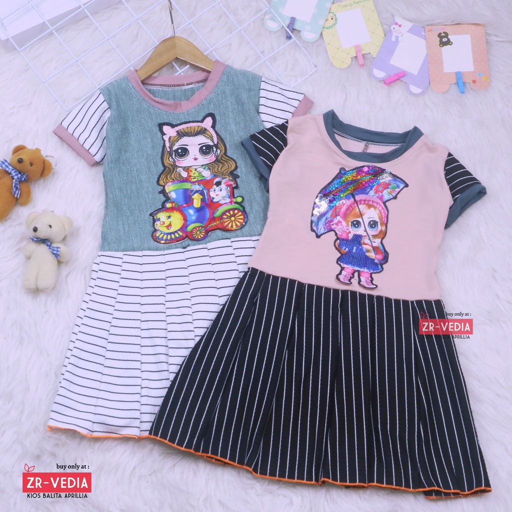 (BISA COD) Dress LED DOLL uk 1-6 Tahun / IMPORT Baju Anak Perempuan Gaun Pesta Premium Dres Murah