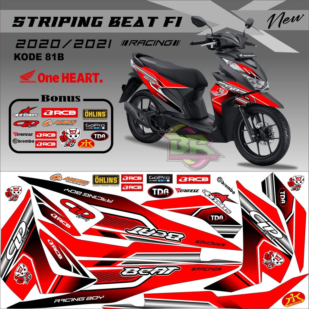 Striping Beat New 2020-2023 Stiker Lis Beat New Variasi kode 81