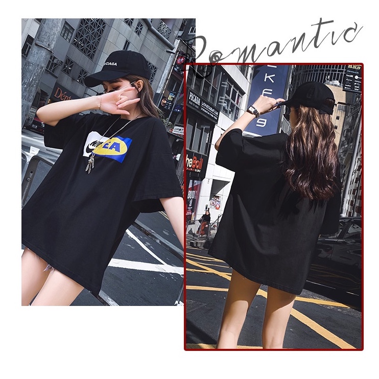 Kaos Hitam Premium /Kaos Atasan Wanita Fashion Import /Baju Cewe Oversize Korea Style /T-shirts Unisex Original New