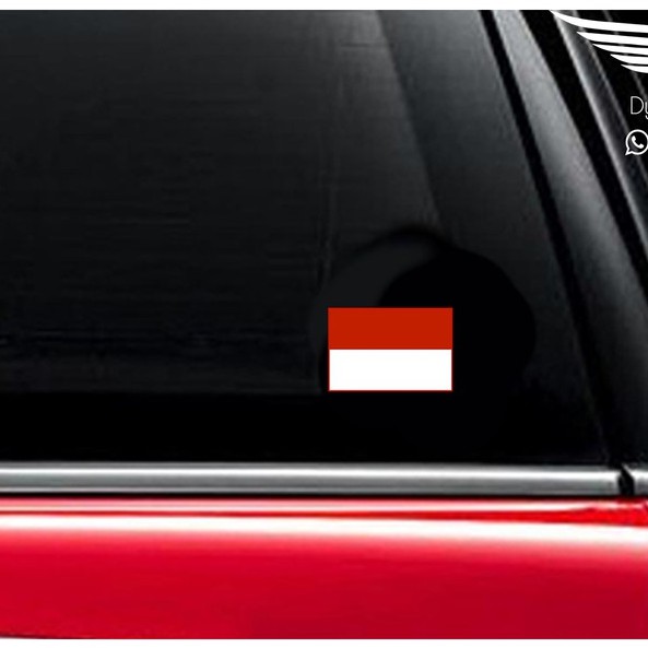Stiker Mobil Bendera Indonesia Flag Merah Putih Vinyl Decal Sticker