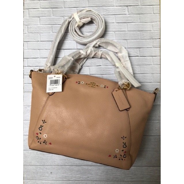 Tas Coach Kelsey Small Flower Pink Nude NWT