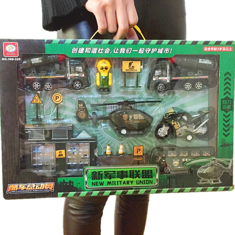 Mainan anak-anak model mobil mainan portabel truk kontainer set Militer Tank Rudal Untuk For Kids