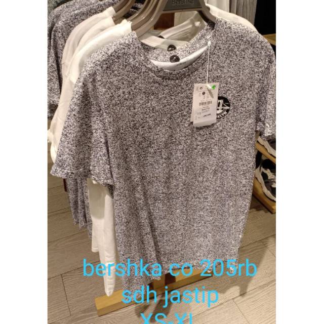 BERSHKA MAN NEW KAOS LENGAN PENDEK PRIA MOTIF ABU