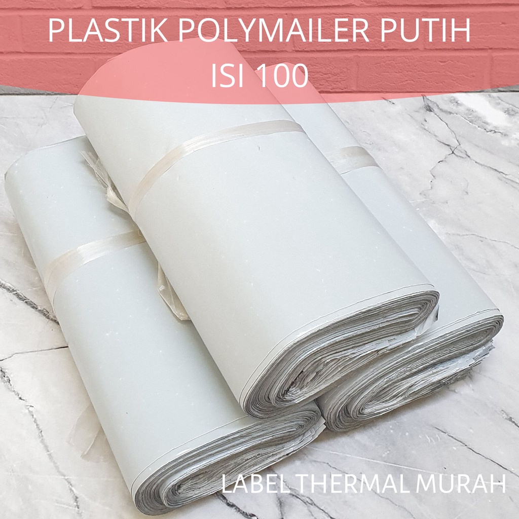 POLYMAILER PUTIH PLASTIK PACKING  17x30 20x30 25x35 28x42 32x45 35x50 38x50