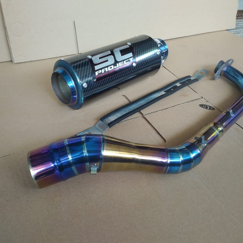 Knalpot Racing SC PROJECT BLUEMOON PNP Mio M3 Nmax Aerox Beat Vario Mantul Bos