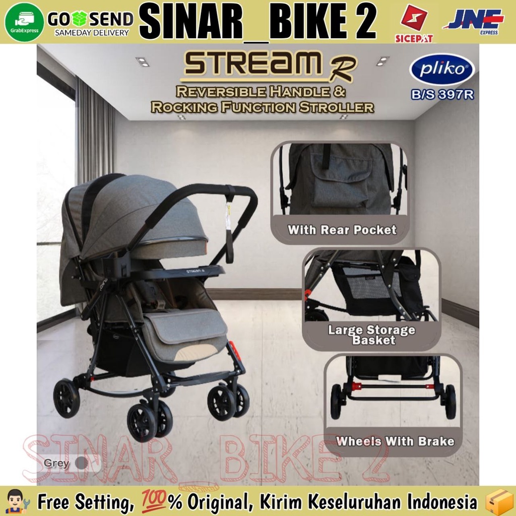 Stroller/Kereta Dorong Bayi Pliko Stream R BS-397R, 2 Arah,Bisa Ayun