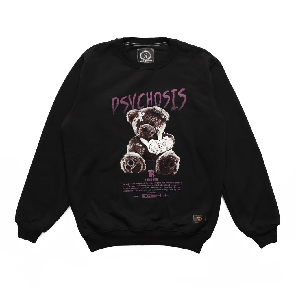 Sweater Crewneck HIP HOP BEAR black Sweatshirt Keren Pria Wanita Top Quality