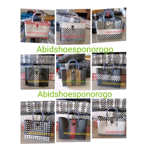 Promo tas anyaman plastik grosir handle transparan premium