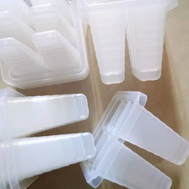 Cetakan Es Lilin Agar Jelly Es Kim Ice Cream Loli Coklat Jeli Pudding Plastik Stik Gagang Bambu