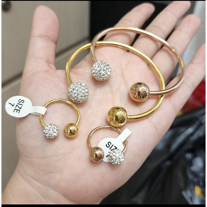 Titanium set gelang dan cincin