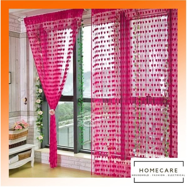 Tirai benang Love motif korean style dekorasi interior kamar mandi Gliter bathroom door curtain new