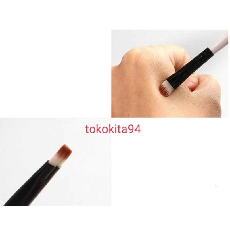 Kuas 2 in 1 Satuan - Kuas Alis Eyeshadow Mascara 1Pcs - Brush Eyebrow Hitam Putih