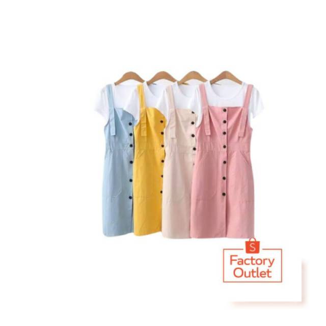 Dress overall jesslyn (Ld 94, P 88)/ baju kodok/baju wanita/jumsuit overal + Inner