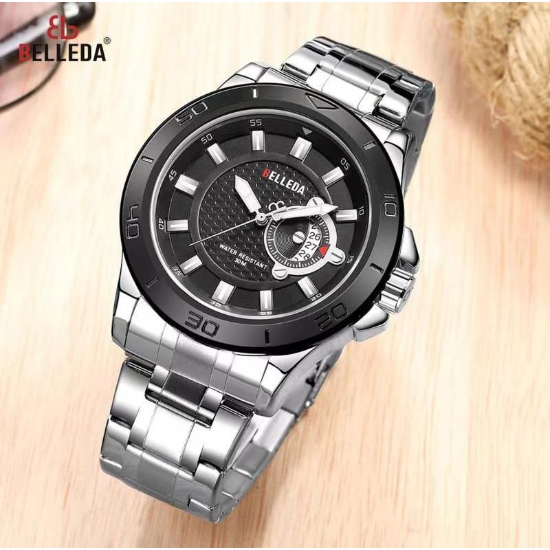 Jam Tangan Pria Belleda Original 9222 Tanggal Aktif