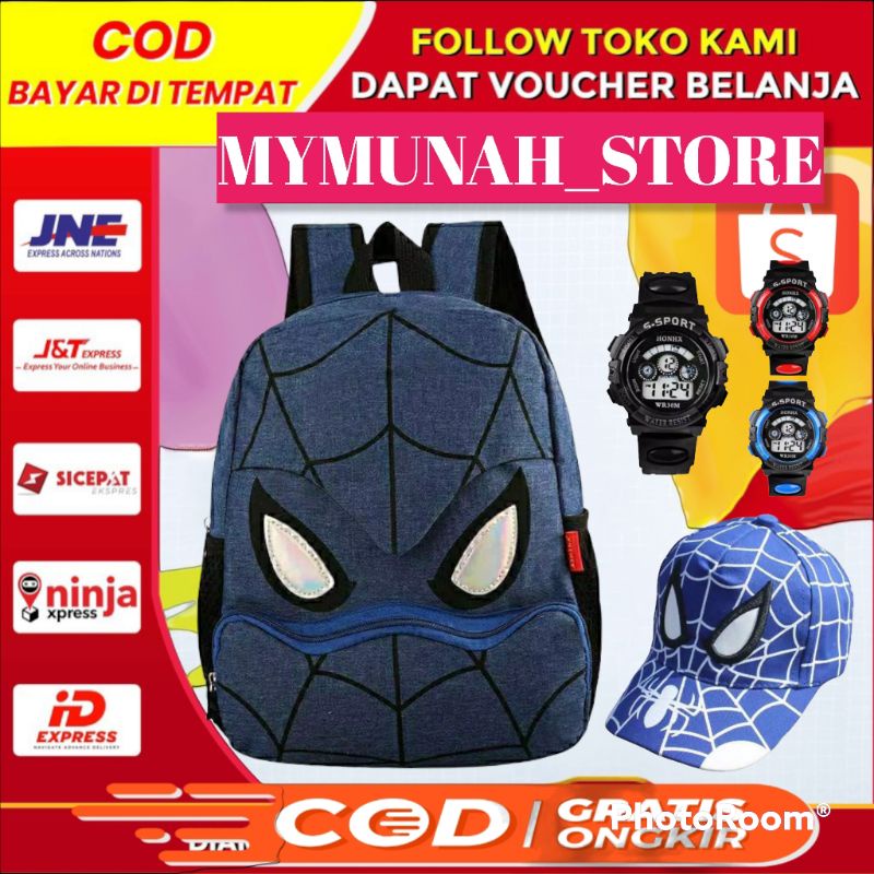 Tas Ransel Spiderman Anak Sekolah Laki laki SD Motif IMPORT