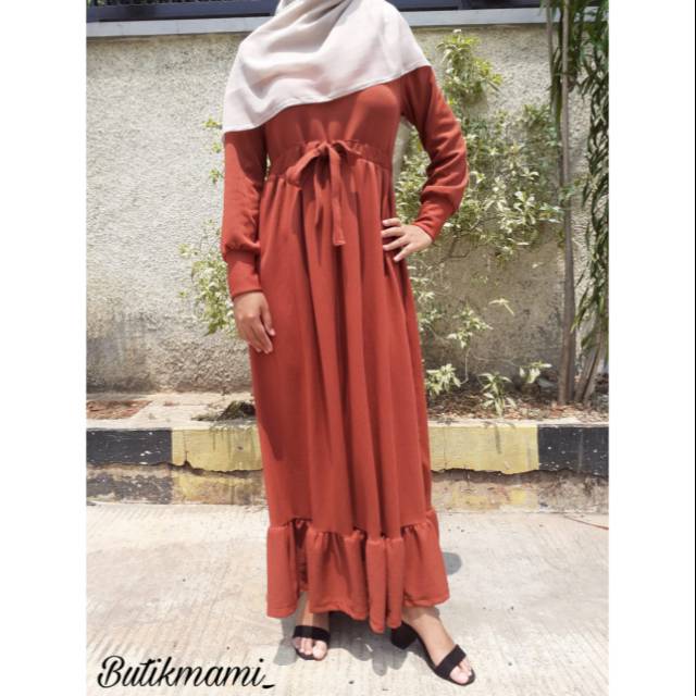 Dress Gamis Merah Bata
