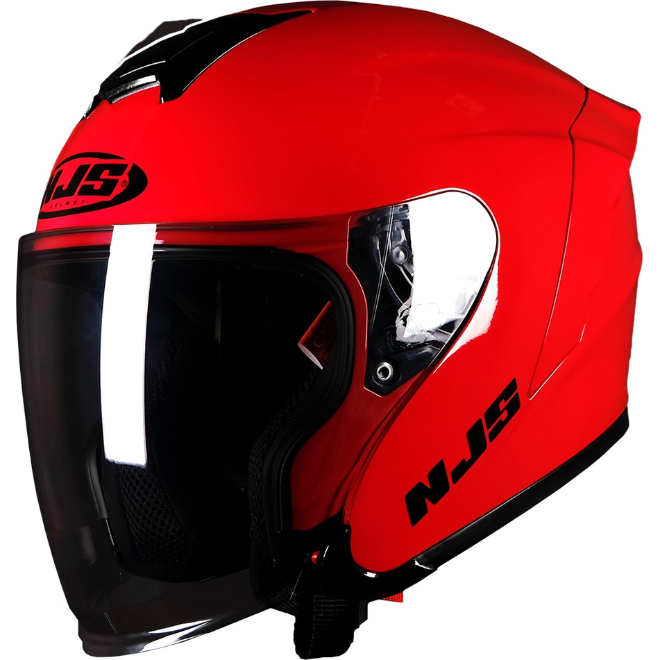 Jual NJS KAIROZ SOLID Merah Helm Half Face Shopee Indonesia