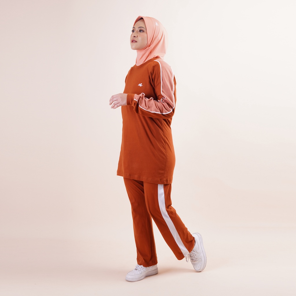 MALIKA Nailah Set - Autumn Orange |  Pakaian baju outfit jaket outer set stelan setelan atasan olahr