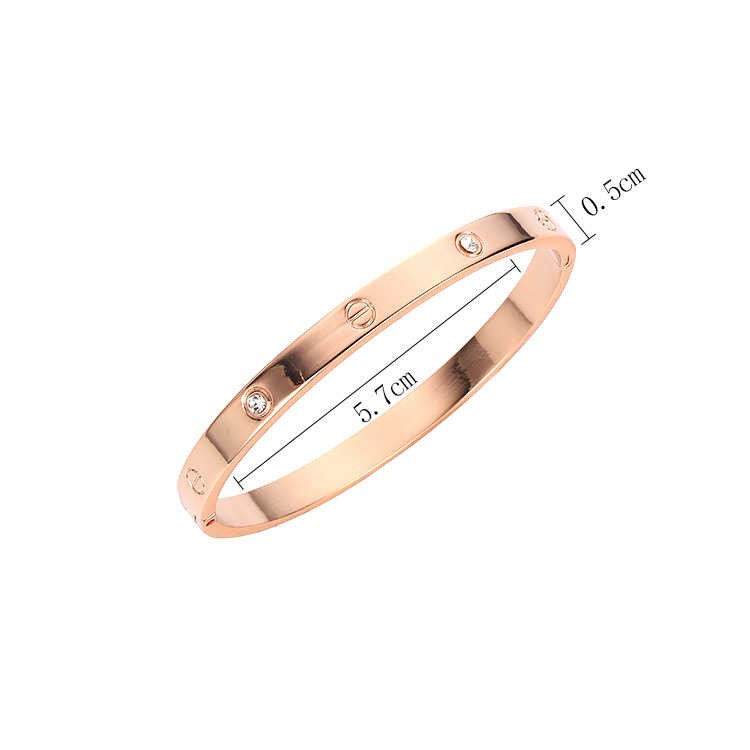 Gelang Titanium Steel Warna Rose Gold Gaya Korea untuk Pelajar Wanita korea couple bracelet emas tangan