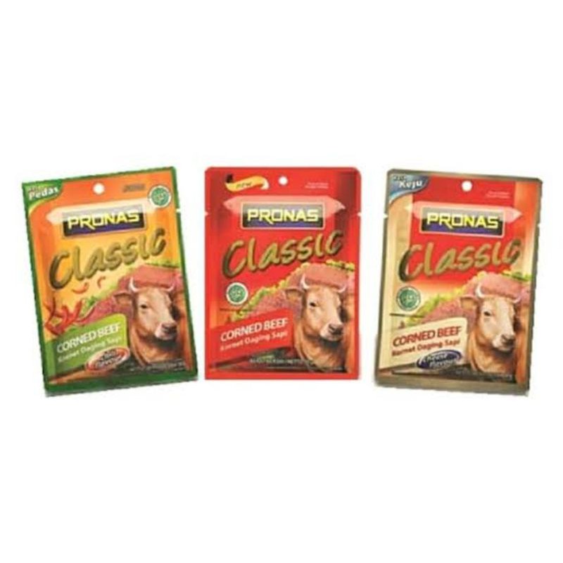 [ BUNDLE 3 ] CORNED BEEF CLASIC / Kornet Sachet Sapi Pronas Clasic 50 gr