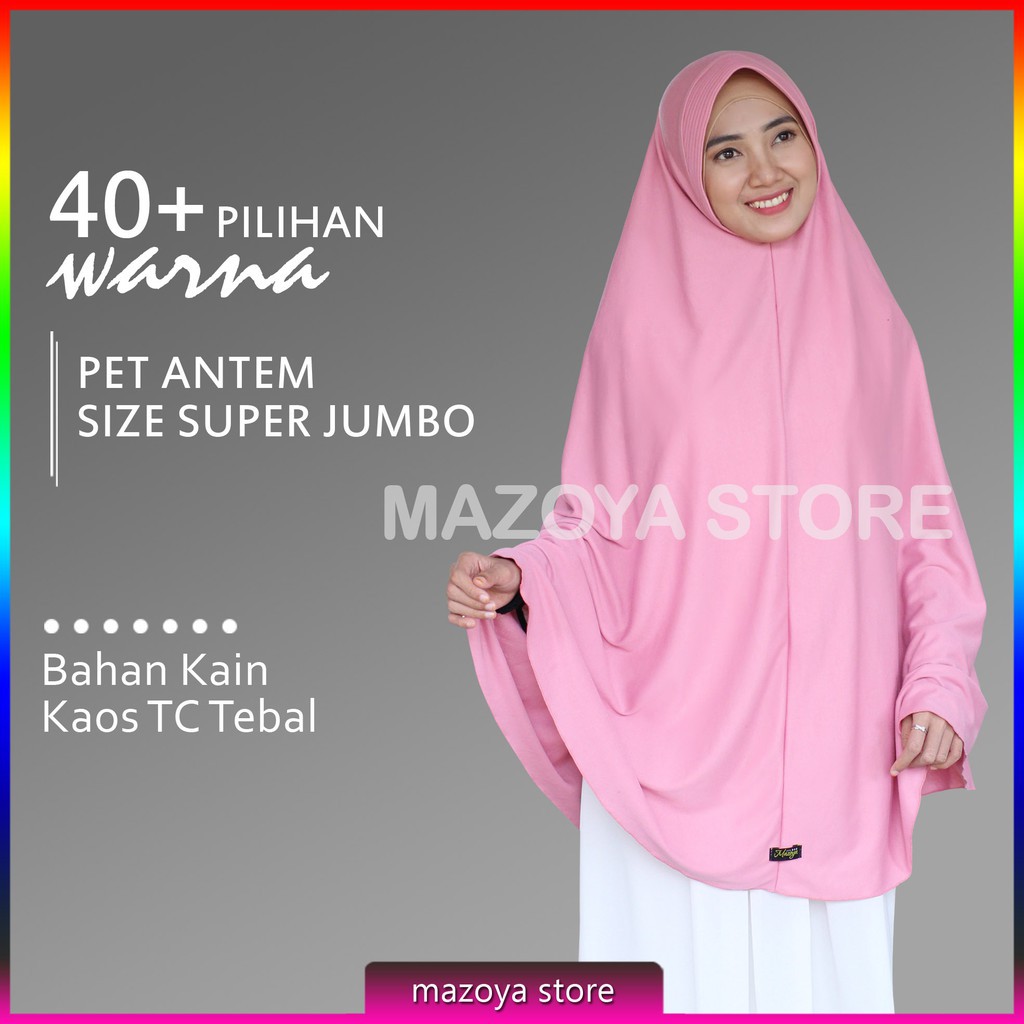Jilbab Instan Pet Antem Size SUPER JUMBO / Hijab Kaos Bergo Pet Ukuran SUPER JUMBO