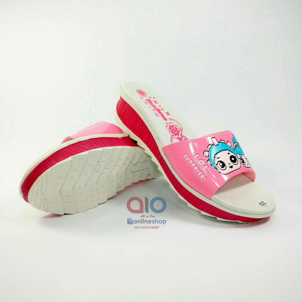 Nadine Sandal Selop Anak Wedges 31 - 35 LOL Hak 3 Cm Perempuan Casual Fashion N04