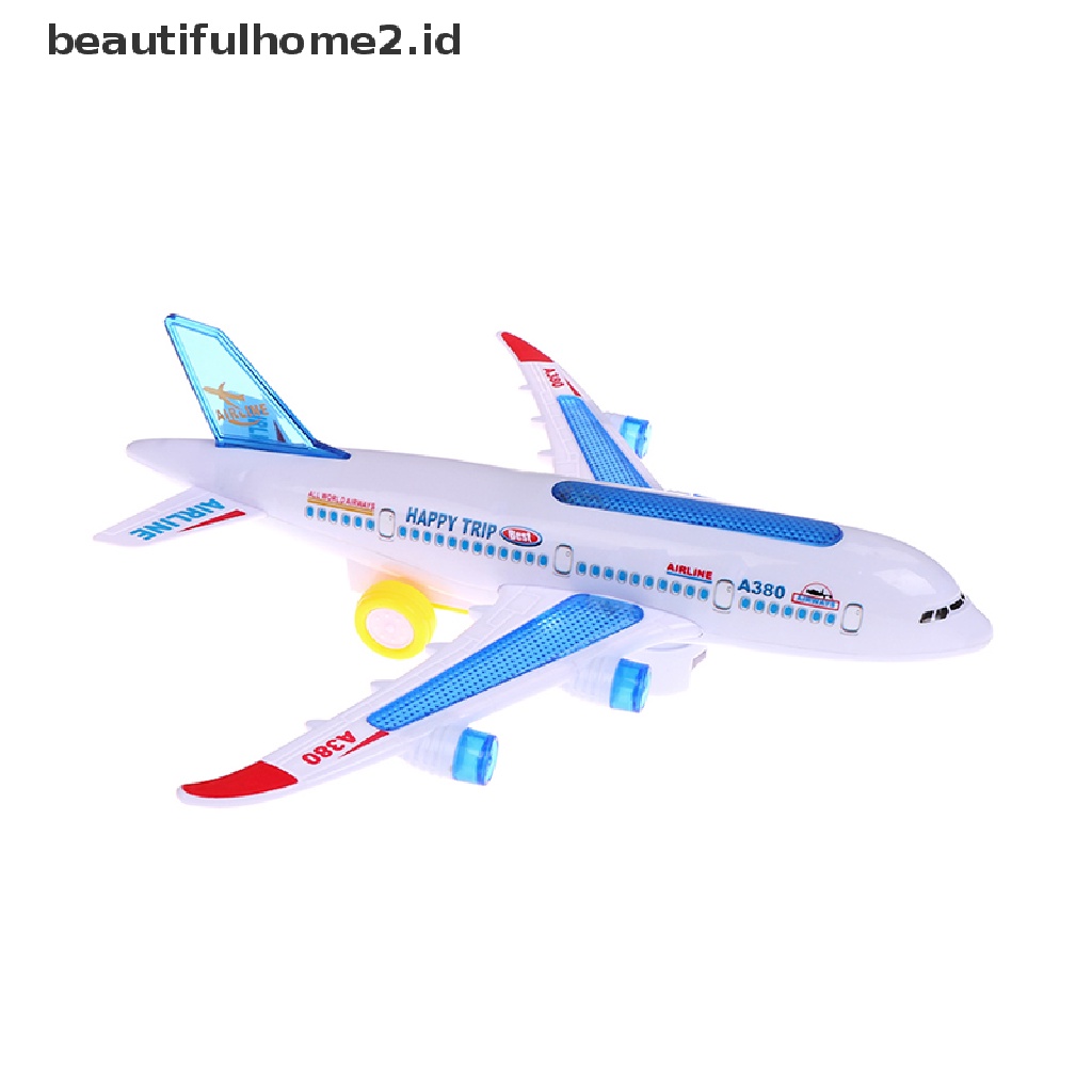 (Beautifulhome2) Buku Literatur Bahasa MandarinId Mainan Pesawat Airbus A380 Elektrik Bahan Plastik Dengan Lampusuara Untuk Anak