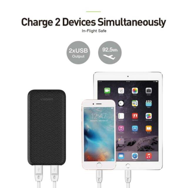 Power Bank VEGER 25000mAh V16 Slim 2 Port USB Output Original Garansi 1 Tahun