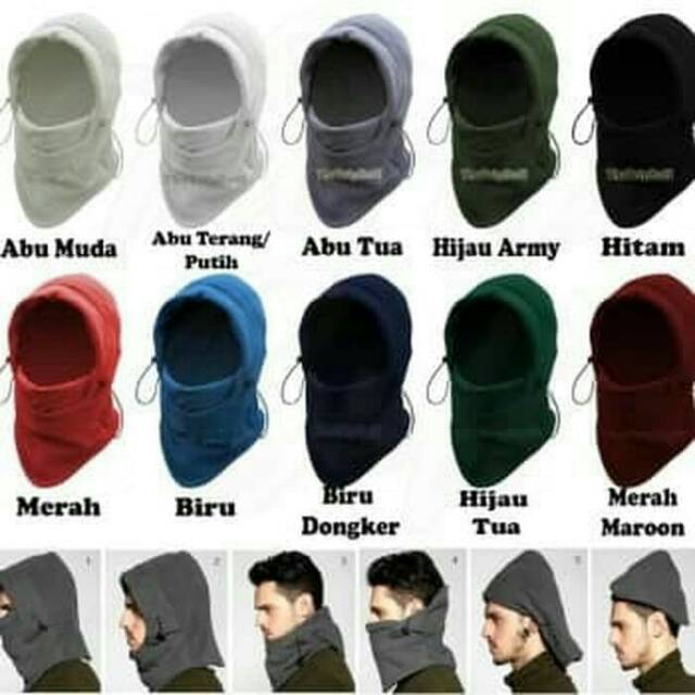 Masker Ninja | Balaclava | Fleece Polar 6in1 Full Face Multifungsi