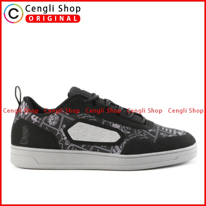 SEPATU SNEAKER HUSH PUPPIES PRIA ORIGINAL CASUAL KETS ASLI HITAM HM039